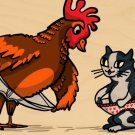 In Your Shorts Rooster & Cat Adult Humor - Plywood Wood Print Poster Wall Art