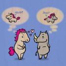 UniRhino Funny Horse & Rhino Unicorn Humor - Plywood Wood Print Poster Wall Art