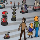 My Robot Family British TV Show Parody - Plywood Wood Print Poster Wall Art