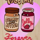 PBJ Forever Peanut Butter & Jelly in Love - Plywood Wood Print Poster Wall Art