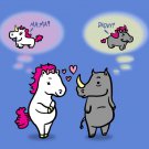 UniRhino Funny Horse & Rhino Unicorn Humor - Rectangle Refrigerator Magnet