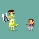 Good Job Baby Funny Mom & Daughter Machine Gun Target Practice - Vinyl Sticker