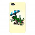 Chillin Froggy Funny Frog Sits w/ Phone - FITS iPhone 4 4s Plastic Snap On Case