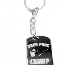Beer Pong College Drinking Game Champ Champion - Metal Ring Key Chain Keychain