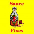 Hot Sauce Fixes Everything Food Humor Cartoon - Vinyl Print Poster