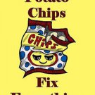 Potato Chips Fix Everything Food Humor Cartoon - Vinyl Print Poster