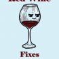Red Wine Fixes Everything Food Humor Cartoon - Vinyl Print Poster