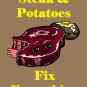 Steak & Potatoes Fix Everything Food Humor Cartoon - Vinyl Print Poster