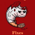 Shrimp Fixes Everything Food Humor Cartoon - Vinyl Print Poster