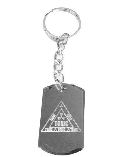 Toxic Biohazard Seal Triangle Logo Symbol - Metal Ring Key Chain Keychain