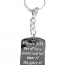 Romans 3:23 Bible Christian Inspirational Text - Metal Ring Key Chain Keychain