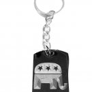 Republican Political Party Elephant GOP Symbol - Metal Ring Key Chain Keychain