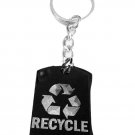 Reduce Recycle Reuse Save Mother Earth Logo - Metal Ring Key Chain Keychain