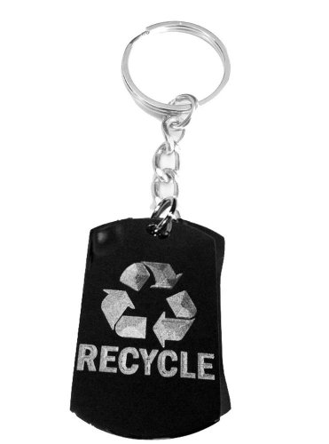 Reduce Recycle Reuse Save Mother Earth Logo - Metal Ring Key Chain Keychain