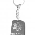Medical Emergency Diabetic Logo Symbols - Metal Ring Key Chain Keychain