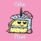 Birthday Cake Fixes Everything Food Humor Cartoon - Vinyl Print Poster
