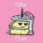 Birthday Cake Fixes Everything Food Humor Cartoon - Vinyl Print Poster