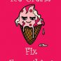 Ice Cream Fixes Everything Food Humor Cartoon - Vinyl Print Poster