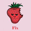 Strawberries Fix Everything Food Humor Cartoon - Vinyl Print Poster