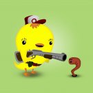 Early Bird Worm Hunter Funny Saying Parody Cute Animals - Vinyl Print Poster