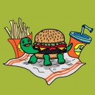 Turtle Burger Funny Shell Bun Burger w/ Fries Meal - Vinyl Print Poster