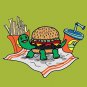 Turtle Burger Funny Shell Bun Burger w/ Fries Meal - Vinyl Print Poster