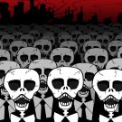 Dead Suits Skeleton March Mass of Skulls on the Move - Vinyl Print Poster