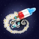 Spaceman Rocket Popsicle Funny USA Patriotic Space Humor - Vinyl Print Poster
