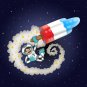 Spaceman Rocket Popsicle Funny USA Patriotic Space Humor - Vinyl Print Poster
