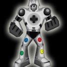 Playbot Funny Giant Robot Video Game Controller - Vinyl Print Poster