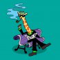 Mr. Giraffe Funny Wearing Suit Sitting on Bench - Vinyl Print Poster