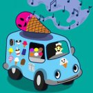 Ice Cream Truck Funny Ice Cream Cone Singing - Vinyl Print Poster