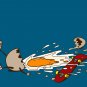 Egg Skate Funny Chicken Shattered Yoke Skateboard Fall - Vinyl Print Poster