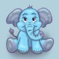 Cute Lil Elephant Cute Animal Sitting Cartoon - Vinyl Print Poster
