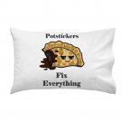 Potstickers Fix Everything Food Humor Cartoon - Single Pillow Case