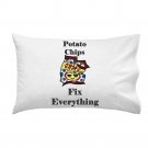 Potato Chips Fix Everything Food Humor Cartoon - Single Pillow Case