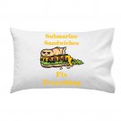 Submarine Sandwiches Fix Everything Food Humor Cartoon - Single Pillow Case