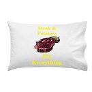 Steak & Potatoes Fix Everything Food Humor Cartoon - Single Pillow Case