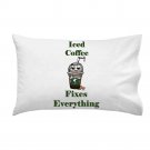 Iced Coffee Fixes Everything Food Humor Cartoon - Single Pillow Case