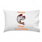 Shrimp Fixes Everything Food Humor Cartoon - Single Pillow Case