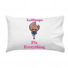 Lollipops Fix Everything Food Humor Cartoon - Single Pillow Case