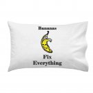 Bananas Fix Everything Food Humor Cartoon - Single Pillow Case