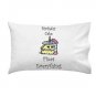 Birthday Cake Fixes Everything Food Humor Cartoon - Single Pillow Case