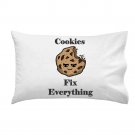 Cookies Fix Everything Food Humor Cartoon - Single Pillow Case