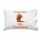 French Fries Fix Everything Food Humor Cartoon - Single Pillow Case