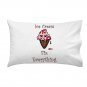 Ice Cream Fixes Everything Food Humor Cartoon - Single Pillow Case