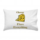 Cheese Fixes Everything Food Humor Cartoon - Single Pillow Case