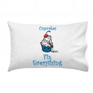 Cupcakes Fix Everything Food Humor Cartoon - Single Pillow Case
