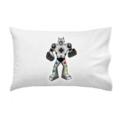 Playbot Funny Giant Robot Video Game Controller - Single Pillow Case