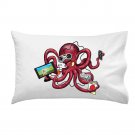 More Tentacles to Party Octovideo Funny Octopus Video Games - Single Pillow Case